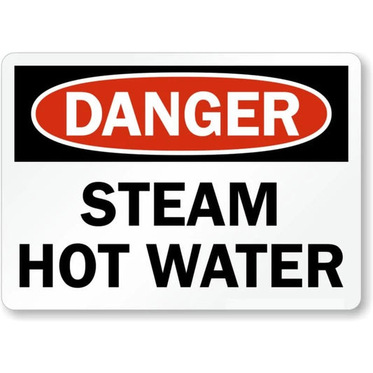 Steam Hot Water Danger Aluminum Sign — product artwork