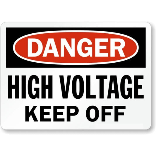 Danger High Voltage Keep Off Aluminum Sign — product artwork