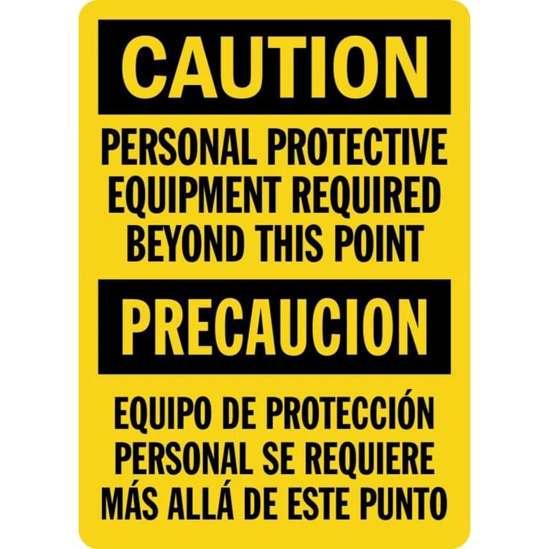 Bilingual Ppe Required Aluminum Sign — product artwork