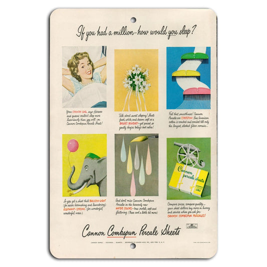 Vintage Cannon Retro 1950s Advertising Aluminum Sign — product artwork