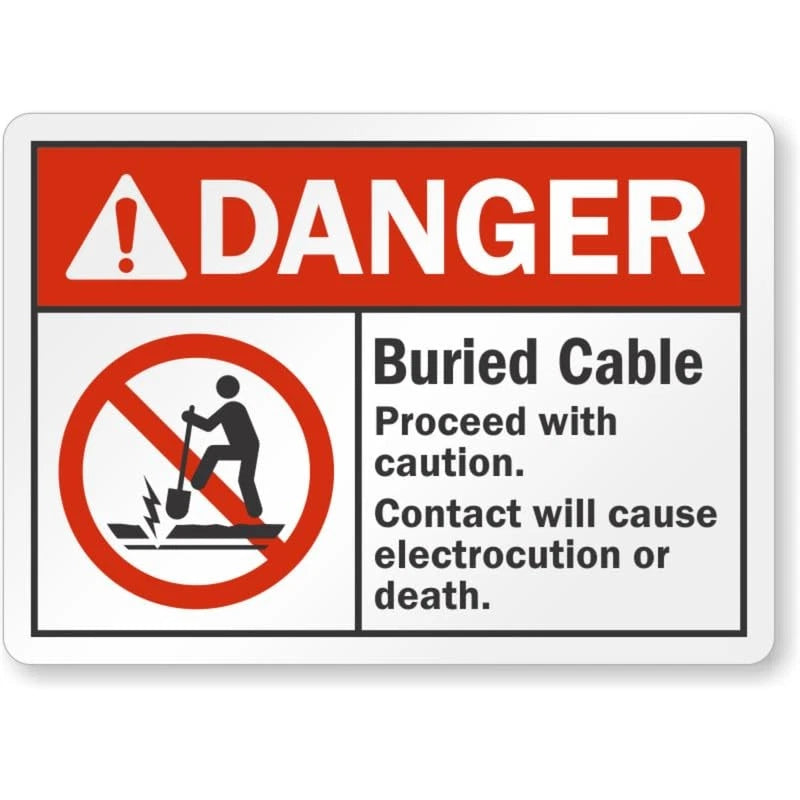 Buried Cable Ansi Danger Aluminum Sign — product artwork