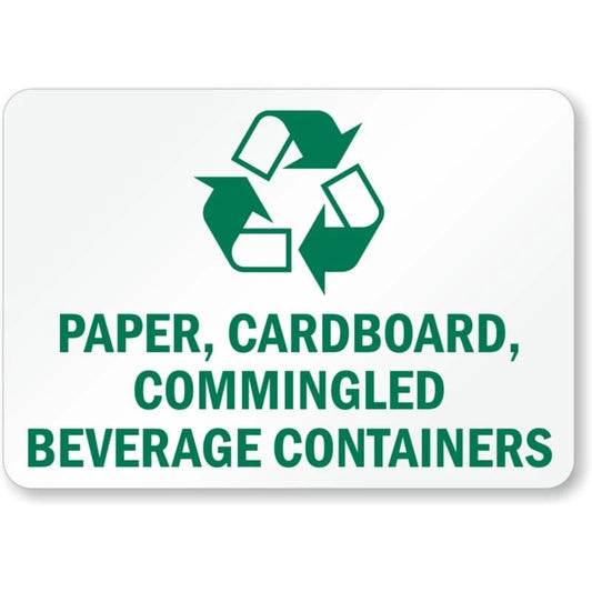 Paper Cardboard Commingled Beverage Aluminum Sign — product artwork