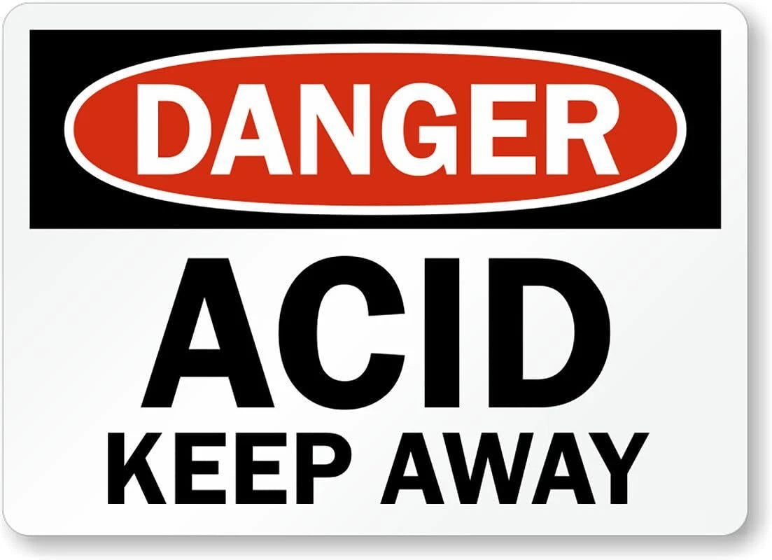 Acid Danger Safety Keep Away Aluminum Sign — product artwork