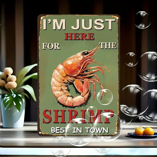 Shrimp Funny Decorative Wall Art Vintage Aluminum Sign — product artwork