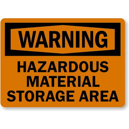 Hazardous Material Warning Aluminum Sign — product artwork