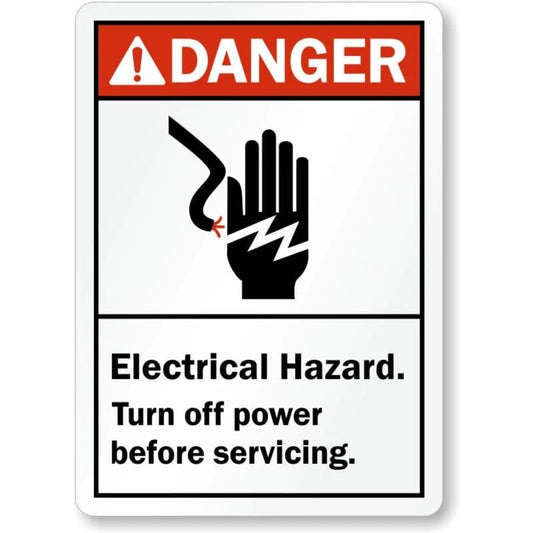 Danger Electrical Hazard Power Off Before Servicing Sign — product artwork