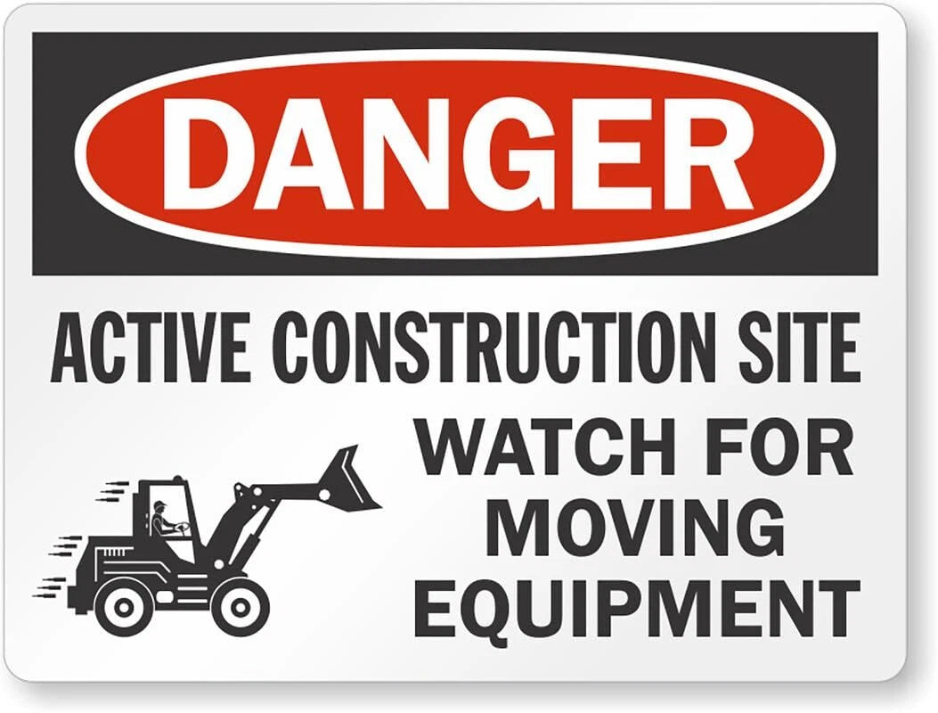 Construction Site Active Danger Aluminum Sign — product artwork