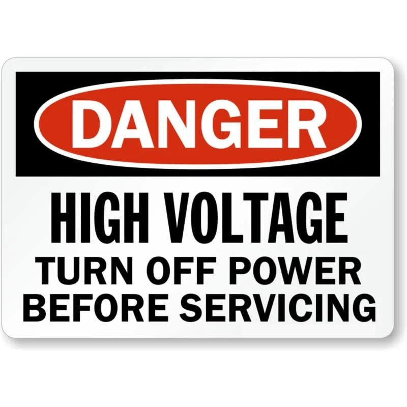 Hazardous Voltage Danger Aluminum Sign — product artwork