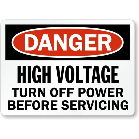 Hazardous Voltage Danger Aluminum Sign — product artwork