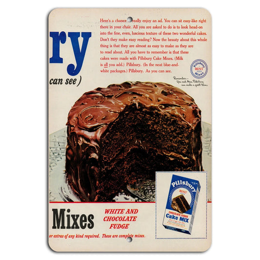 Chocolate Fudge Cake Vintage Kitchen Aluminum Sign — product artwork