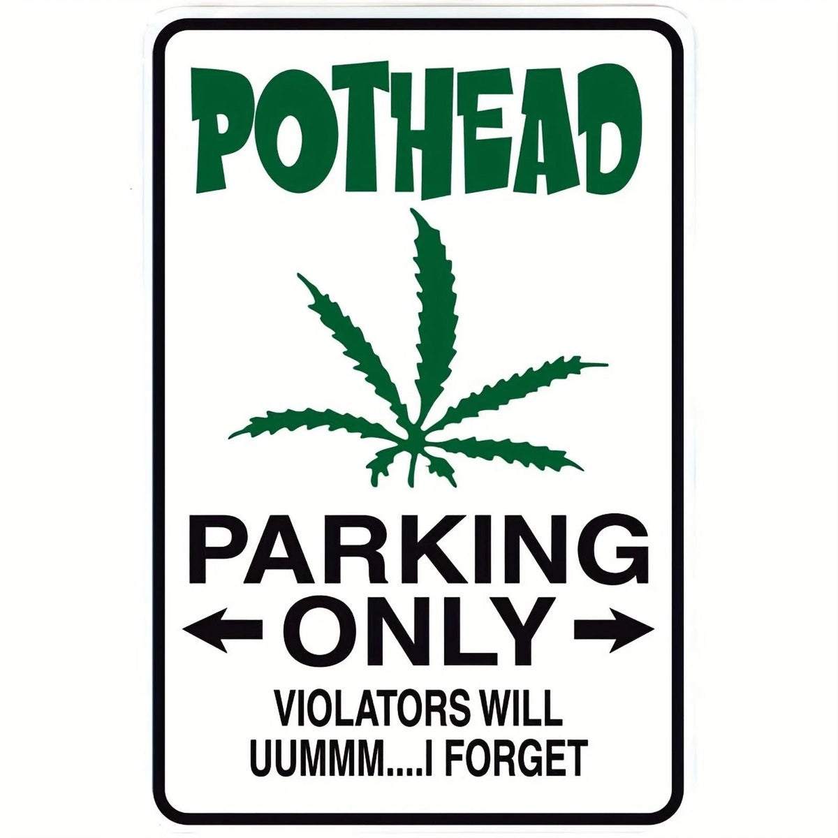 Pothead Parking Vintage Retro Funny Aluminum Sign — product artwork