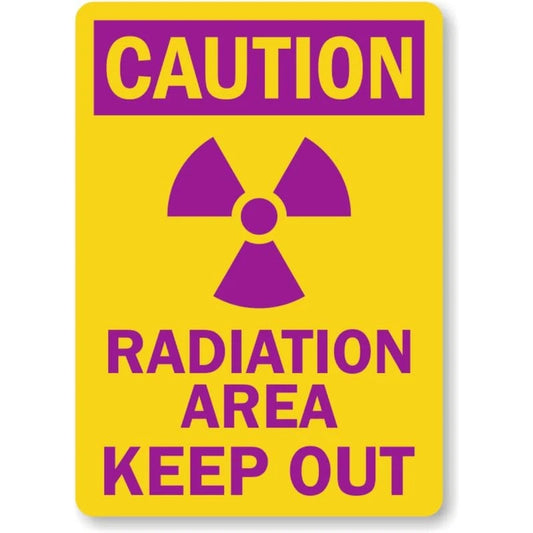 Radiation Area Out Caution Aluminum Sign — product artwork