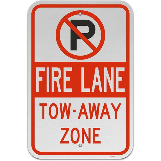 No Parking Fire Lane Tow Away Zone Reflective Aluminum Sign — product artwork