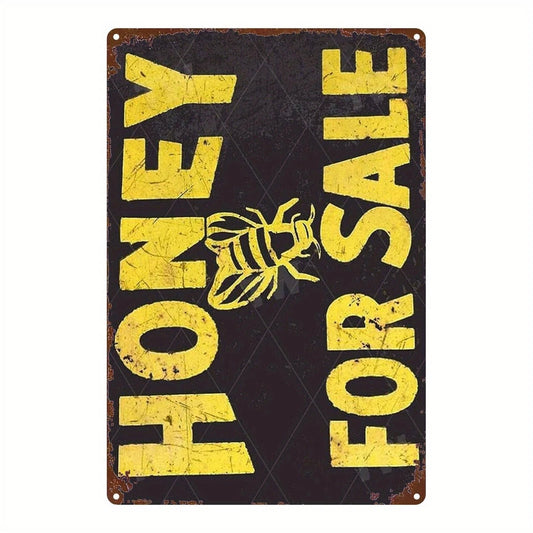 Tin Honey for Sale Funny Door Aluminum Sign — product artwork