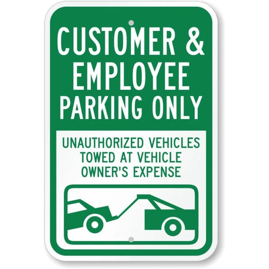 Customer and Employee Parking Only Aluminum Sign — product artwork