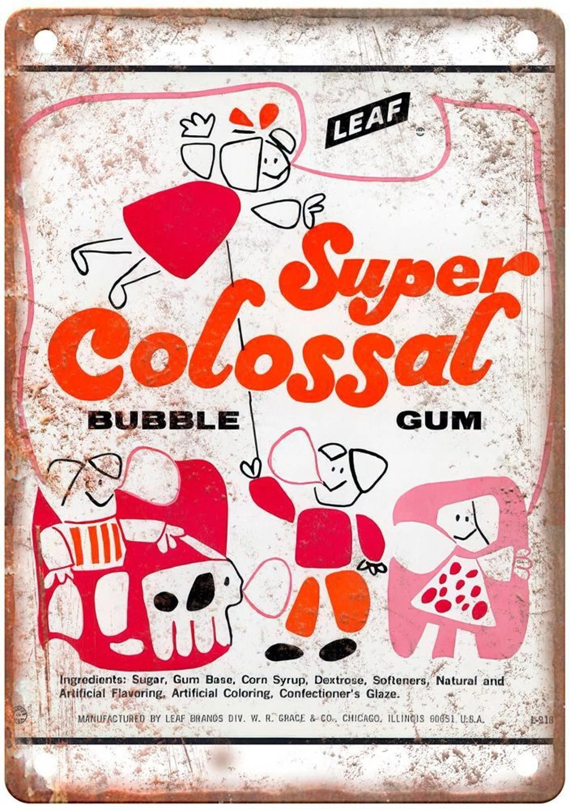 Vintage Candy Bubble Gum Reproduction Retro Look Aluminum Sign — product artwork