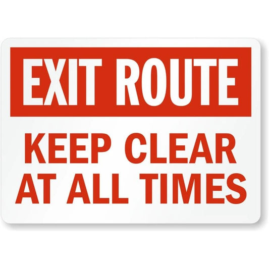 Clear Exit Route Emergency Aluminum Sign — product artwork