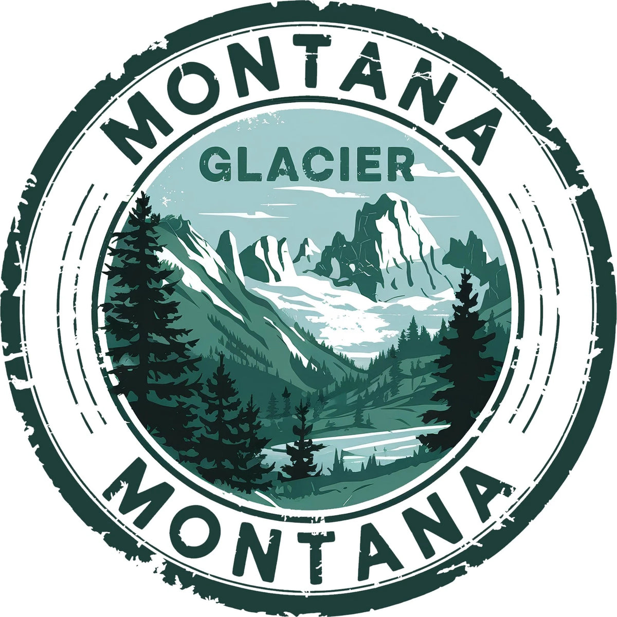 Montana Landmark Round Aluminum Sign — product artwork