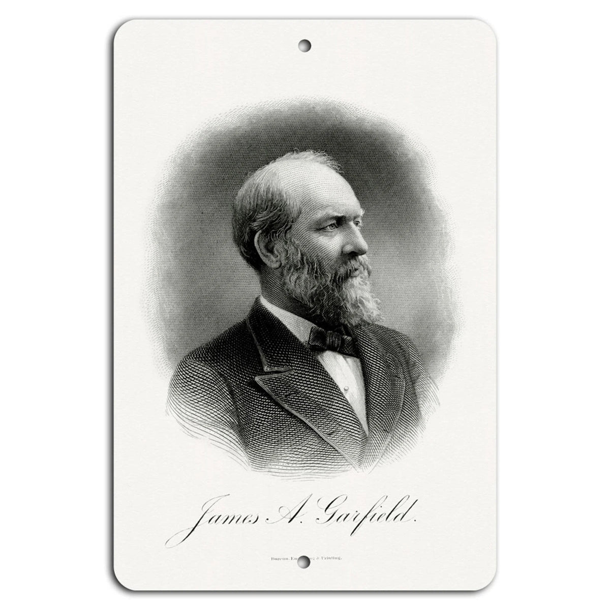 James A. Garfield Vintage Presidential Aluminum Sign — product artwork