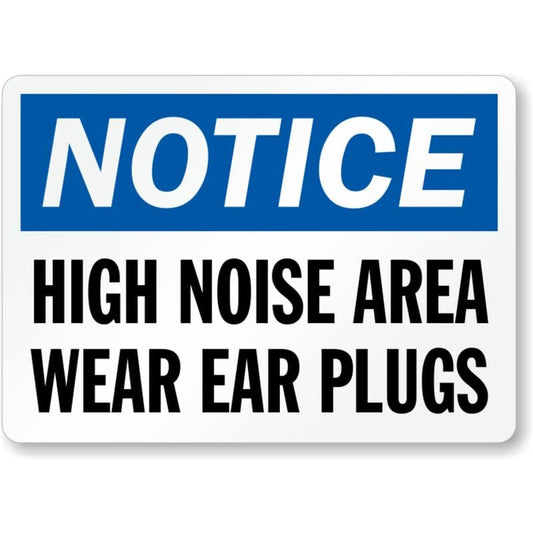High Noise Area Notice Aluminum Sign — product artwork