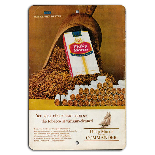 Commander Cigarette Philip Morris Vintage Aluminum Sign — product artwork