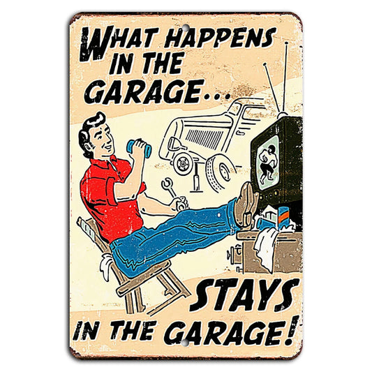 Garage Funny Vintage Aluminum Sign — product artwork