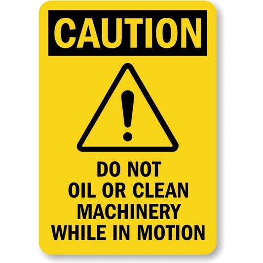 Clean Machinery Food Safety Aluminum Sign — product artwork