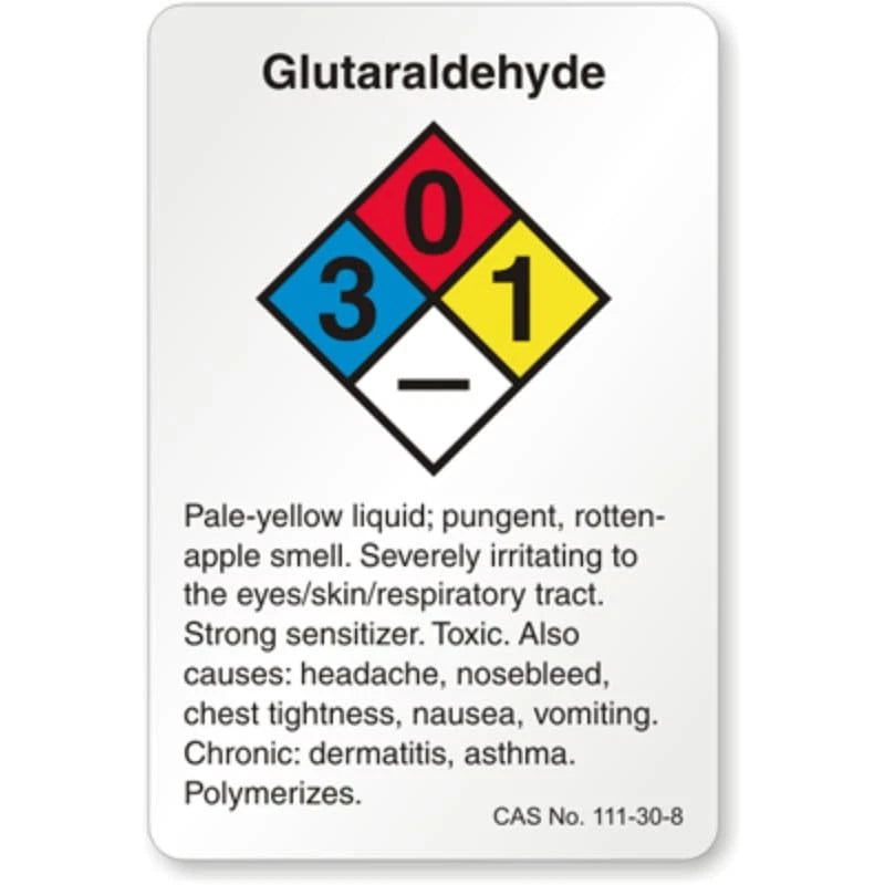 Glutaraldehyde Nfpa Chemical Aluminum Sign — product artwork