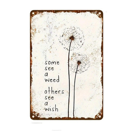 Vintage Wall Dandelion Design Funny Aluminum Sign — product artwork