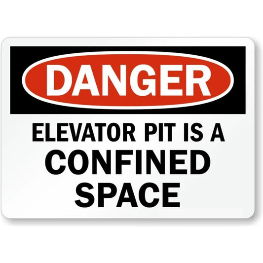 Elevator Pit Confined Space Aluminum Sign — product artwork