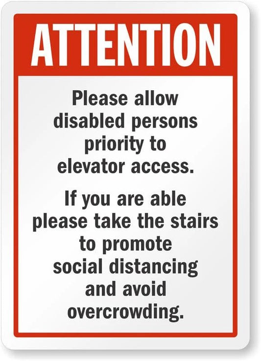 Disabled Access Elevator Priority Aluminum Sign — product artwork
