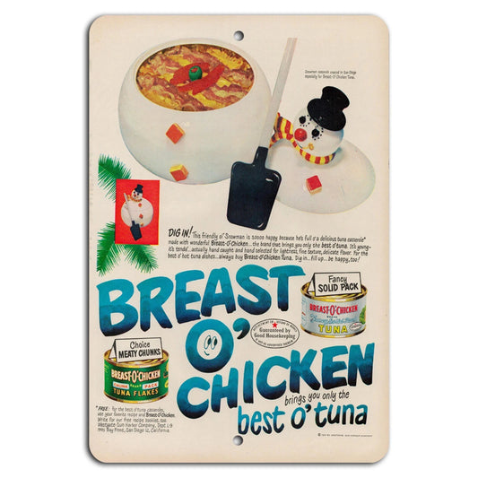 Retro Breast O Chicken Tuna Ad Vintage Aluminum Sign — product artwork