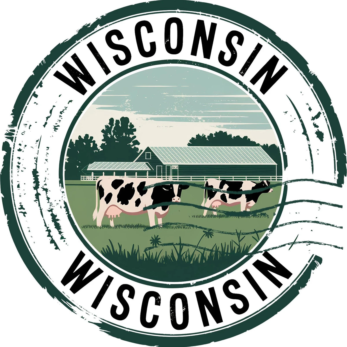 Wisconsin Landmark Round Aluminum Sign — product artwork