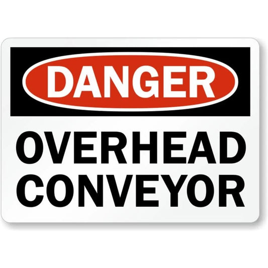 Overhead Conveyor Danger Aluminum Sign — product artwork