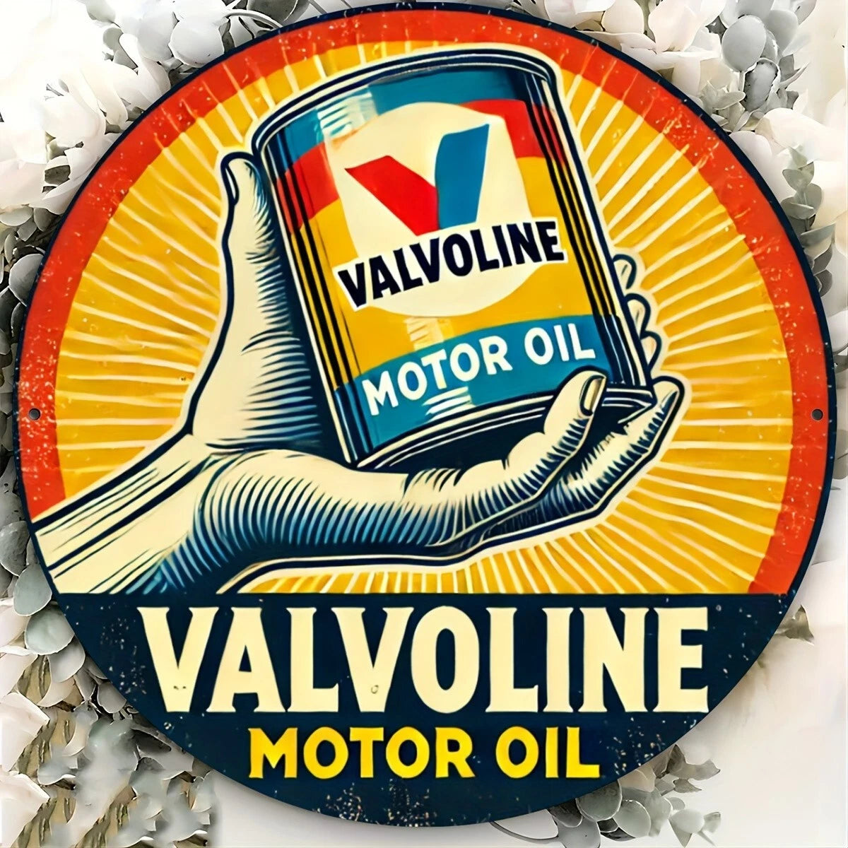 Valvoline Motor Oil Funny Round Aluminum Sign — product artwork