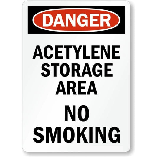 Danger Acetylene Storage Area Aluminum Sign — product artwork