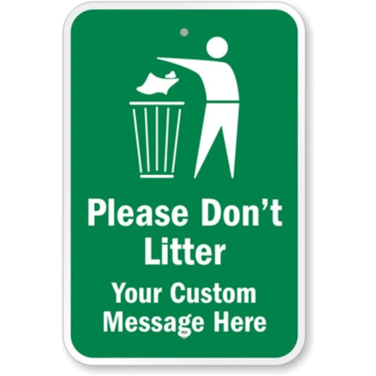 Do Not Litter Yard Garden Warning Aluminum Sign — product artwork