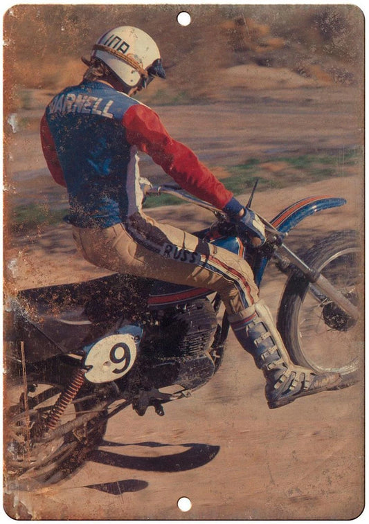 Vintage Dirt Bike Funny Retro Motorcycle Aluminum Sign — product artwork