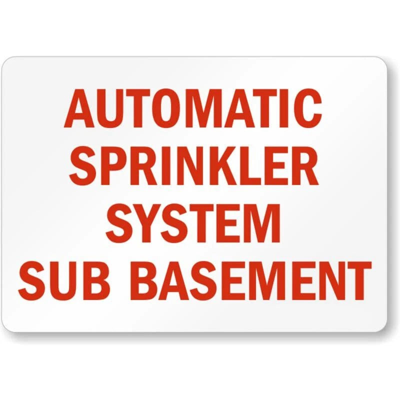 Automatic Sprinkler Fire Aluminum Sign — product artwork
