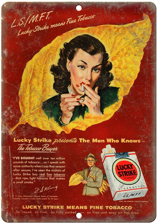 Tobacco Lucky Strike Vintage Aluminum Sign — product artwork