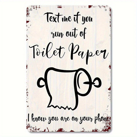 Funny Rustic Handmade Bathroom Aluminum Sign — product artwork