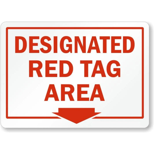 Designated Red Area Aluminum Sign — product artwork