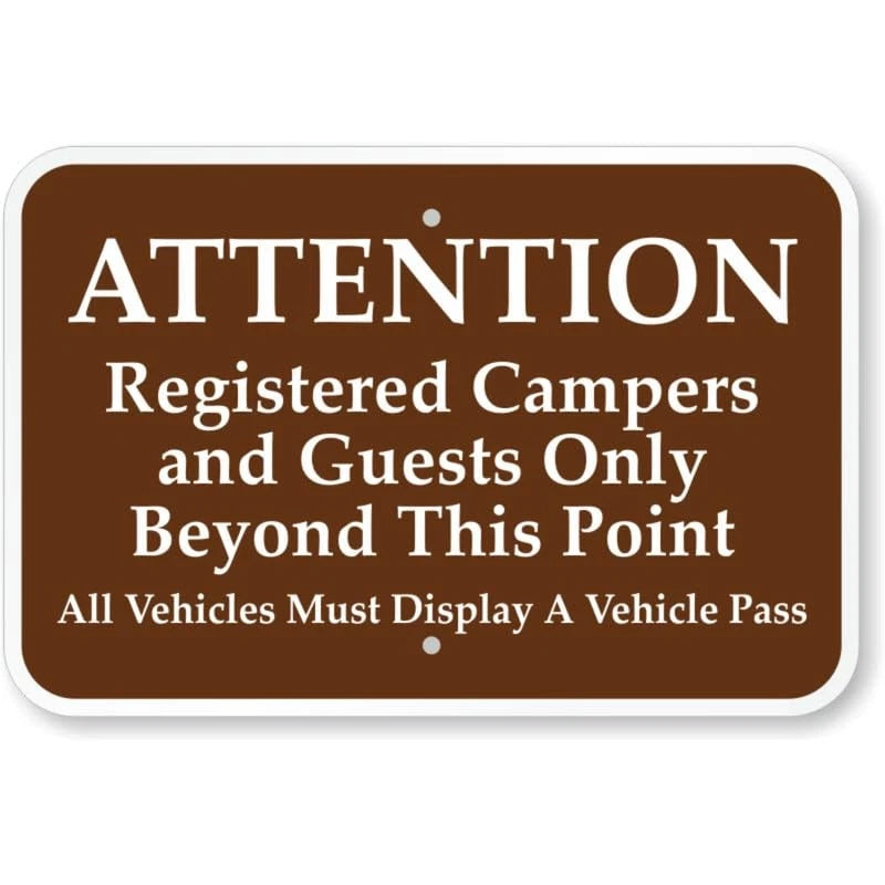 Registered Campers Guests Campground Aluminum Sign — product artwork
