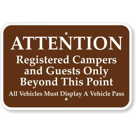 Registered Campers Guests Campground Aluminum Sign — product artwork