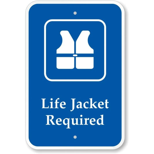 Life Jacket Required Aluminum Sign — product artwork