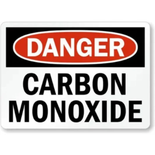 Carbon Monoxide Danger Warning Aluminum Sign — product artwork