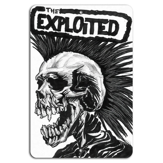 Punk Skull Handmade Decorative Vertical Aluminum Sign — product artwork