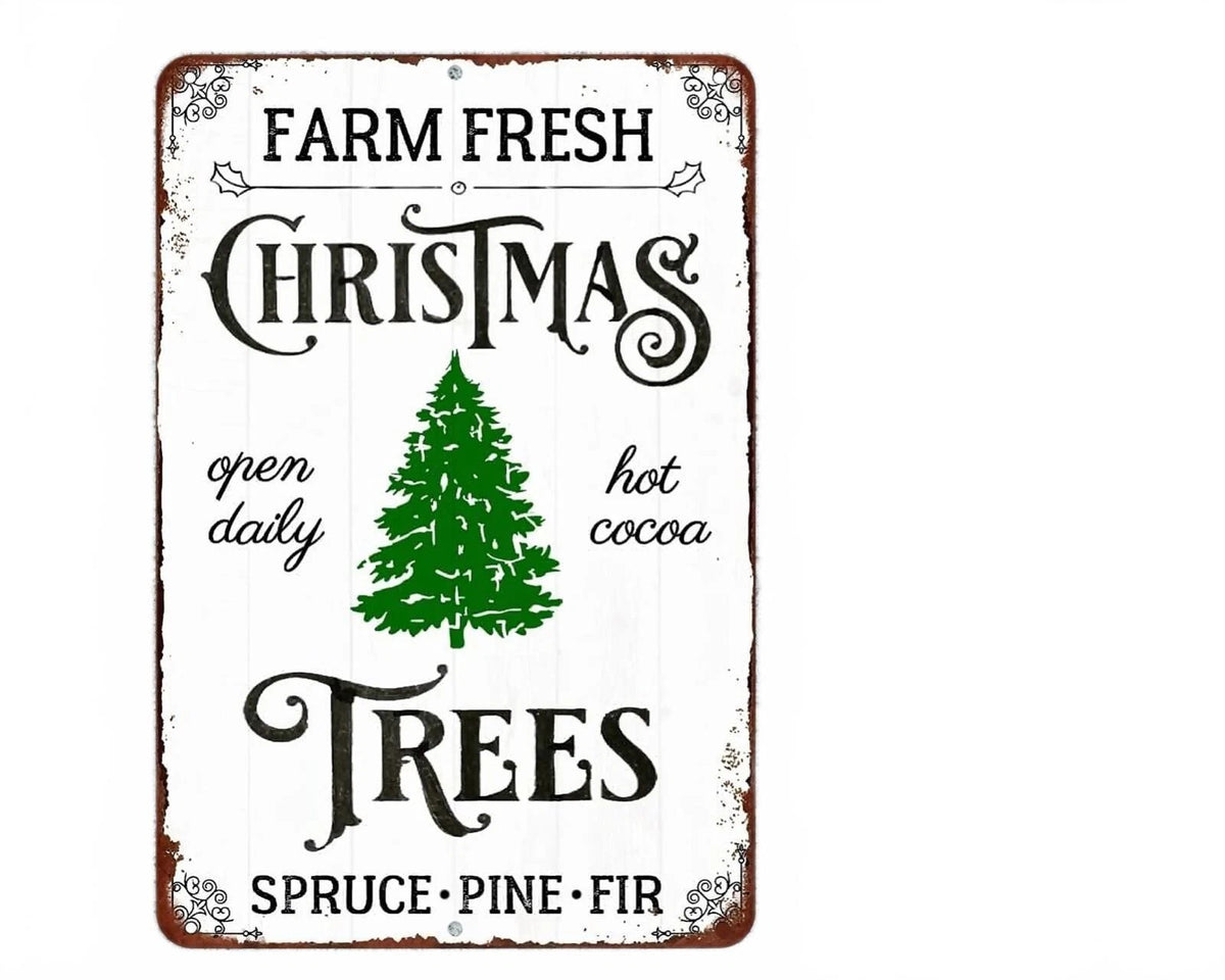 Christmas Trees Modern Holiday Aluminum Sign — product artwork