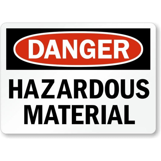 Danger Hazardous Material Aluminum Sign — product artwork