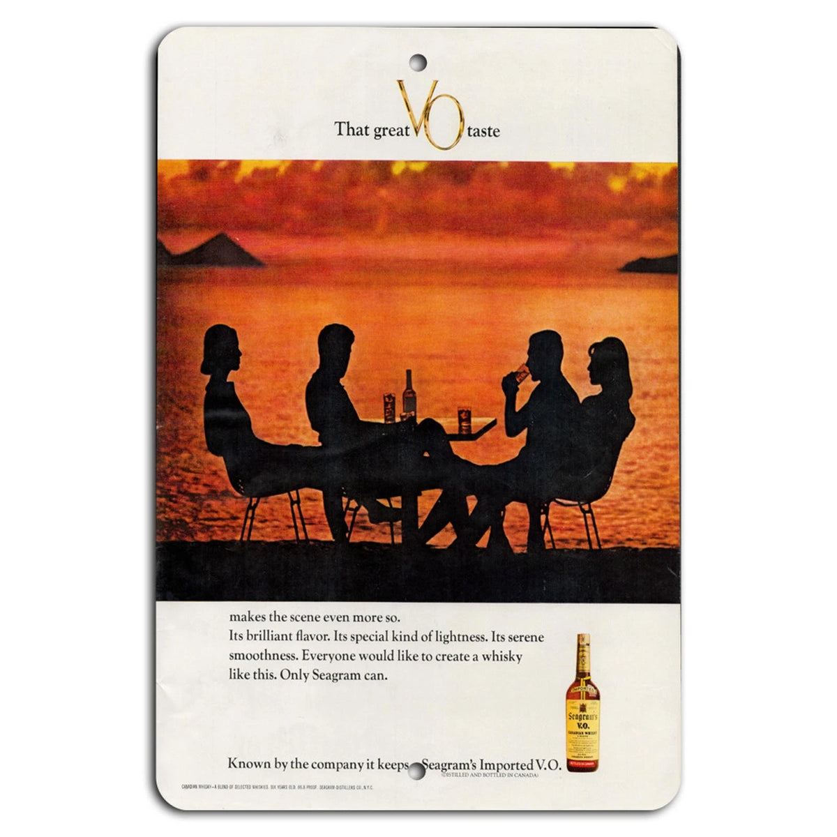 Seagram's VO Vintage Rustic Wall Art Aluminum Sign — product artwork